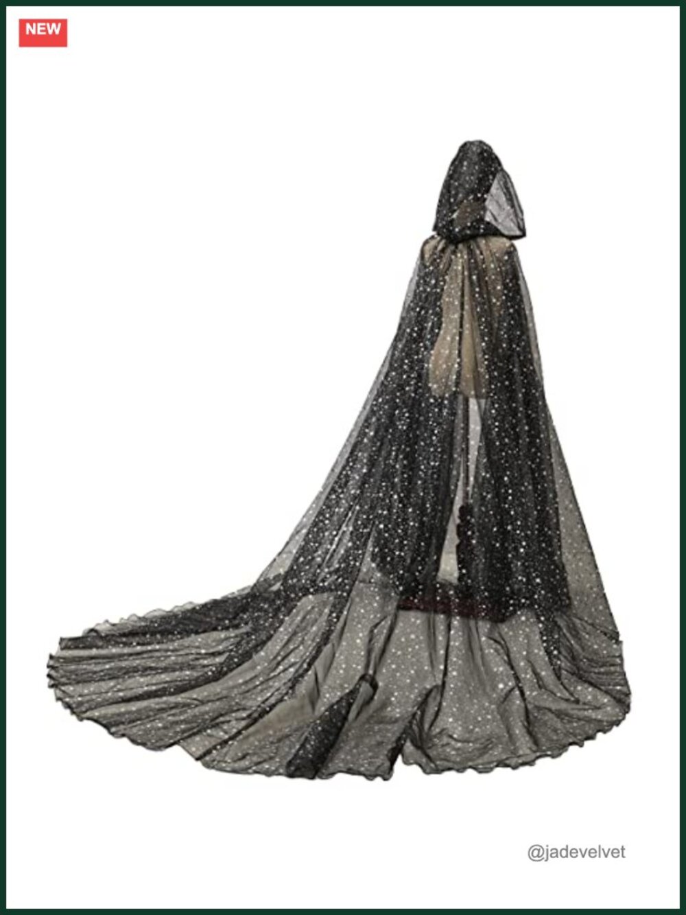 Tulle Hooded Cape Wedding Bridal Robe Elf Cloak with Long Train